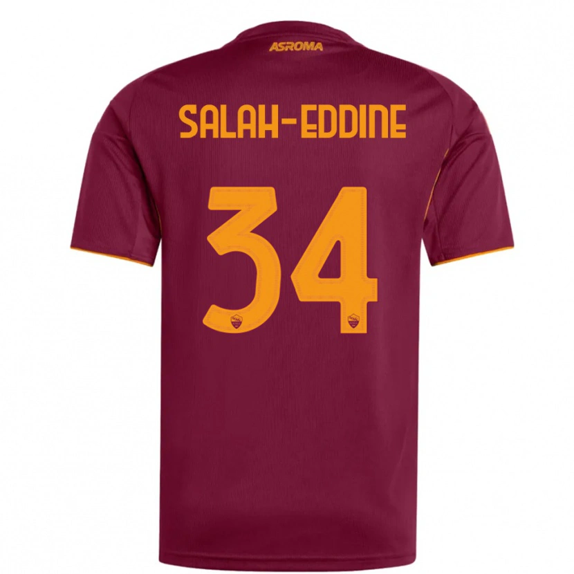 Danxen Criança Camisola Anass Salah-Eddine #34 Borgonha Laranja Principal 2025/26 Camisa
