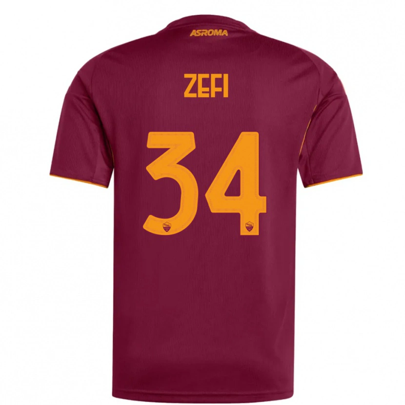 Danxen Criança Camisola Kevin Zefi #34 Borgonha Laranja Principal 2025/26 Camisa