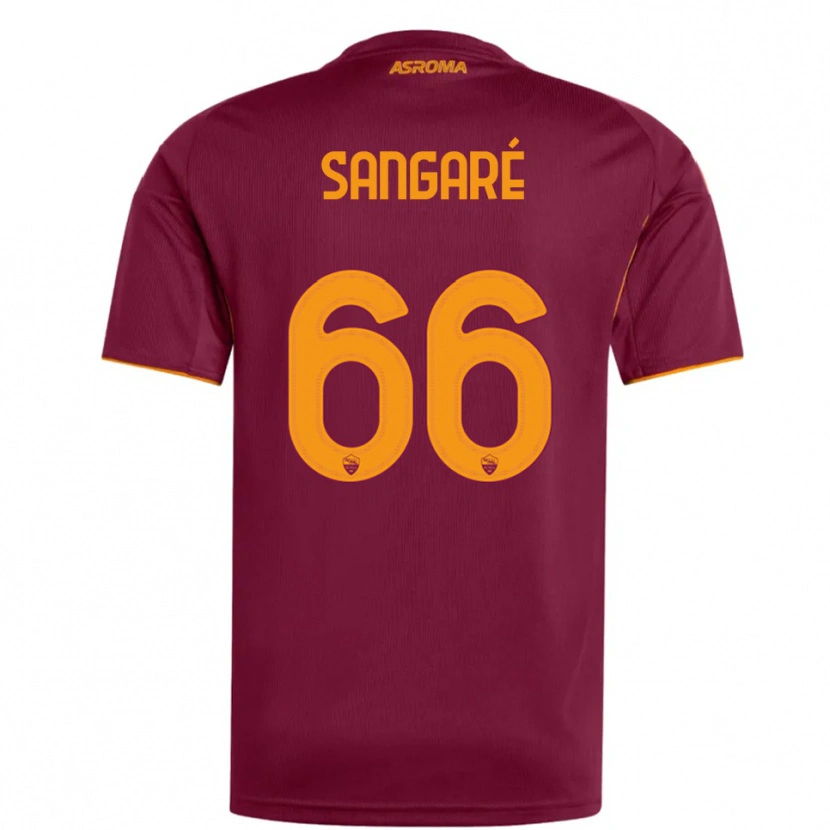 Danxen Criança Camisola Buba Sangaré #66 Borgonha Laranja Principal 2025/26 Camisa