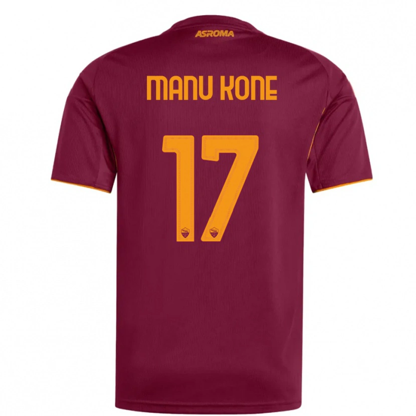 Danxen Criança Camisola Manu Koné #17 Borgonha Laranja Principal 2025/26 Camisa