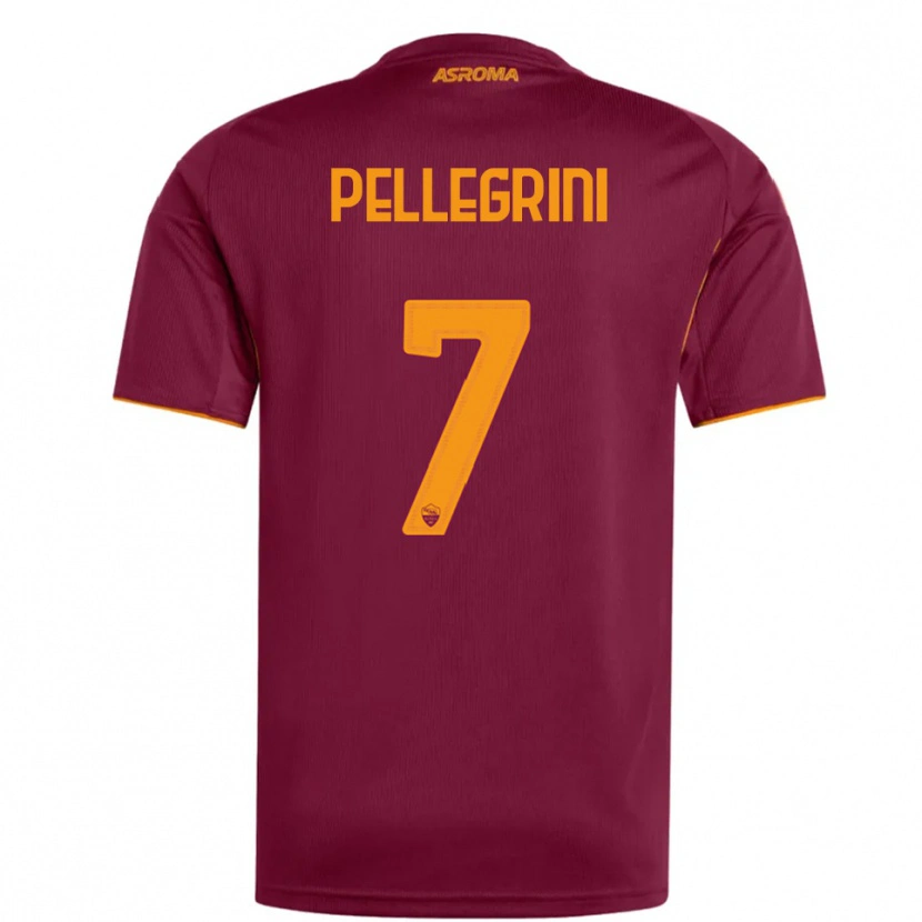 Danxen Criança Camisola Lorenzo Pellegrini #7 Borgonha Laranja Principal 2025/26 Camisa