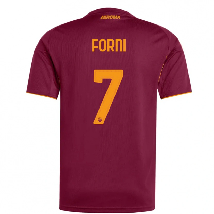 Danxen Criança Camisola Matteo Forni #7 Borgonha Laranja Principal 2025/26 Camisa
