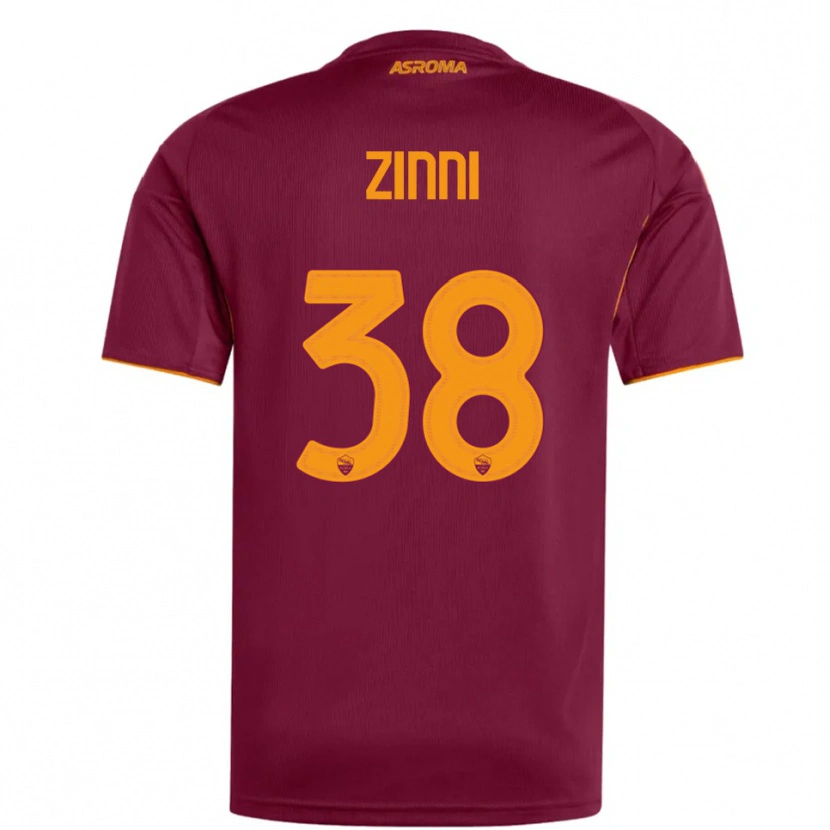 Danxen Criança Camisola Raul Zinni #38 Borgonha Laranja Principal 2025/26 Camisa
