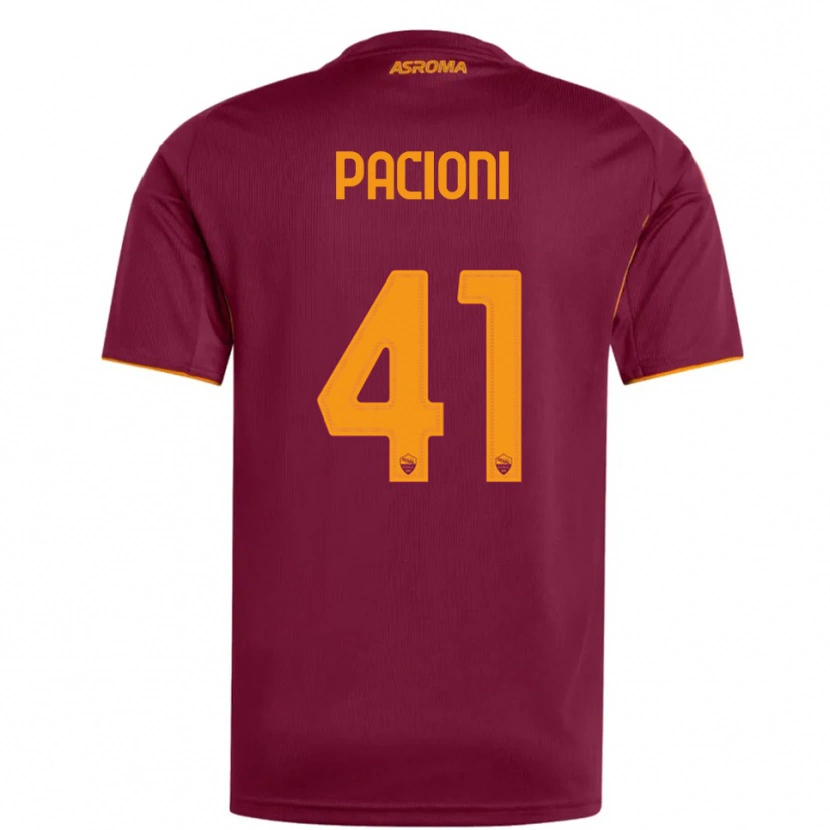 Danxen Criança Camisola Eleonora Pacioni #41 Borgonha Laranja Principal 2025/26 Camisa