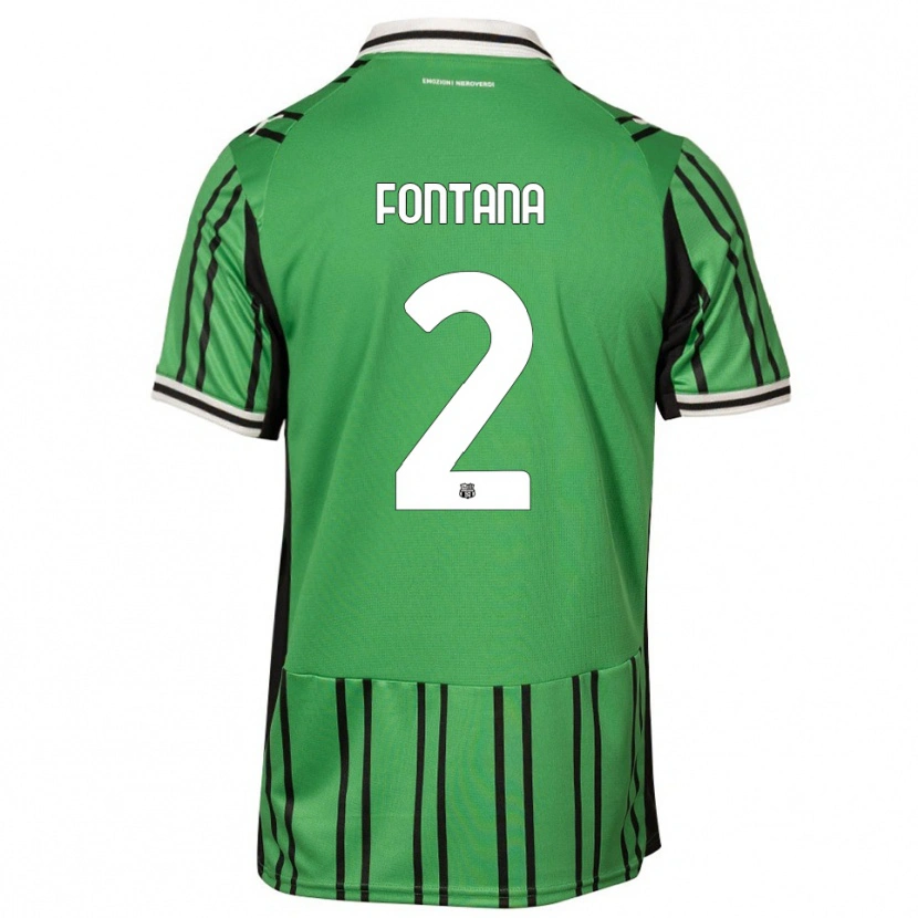 Danxen Criança Camisola Fabrizio Fontana #2 Verde Preto Principal 2025/26 Camisa