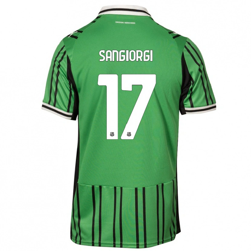 Danxen Criança Camisola Federico Sangiorgi #17 Verde Preto Principal 2025/26 Camisa