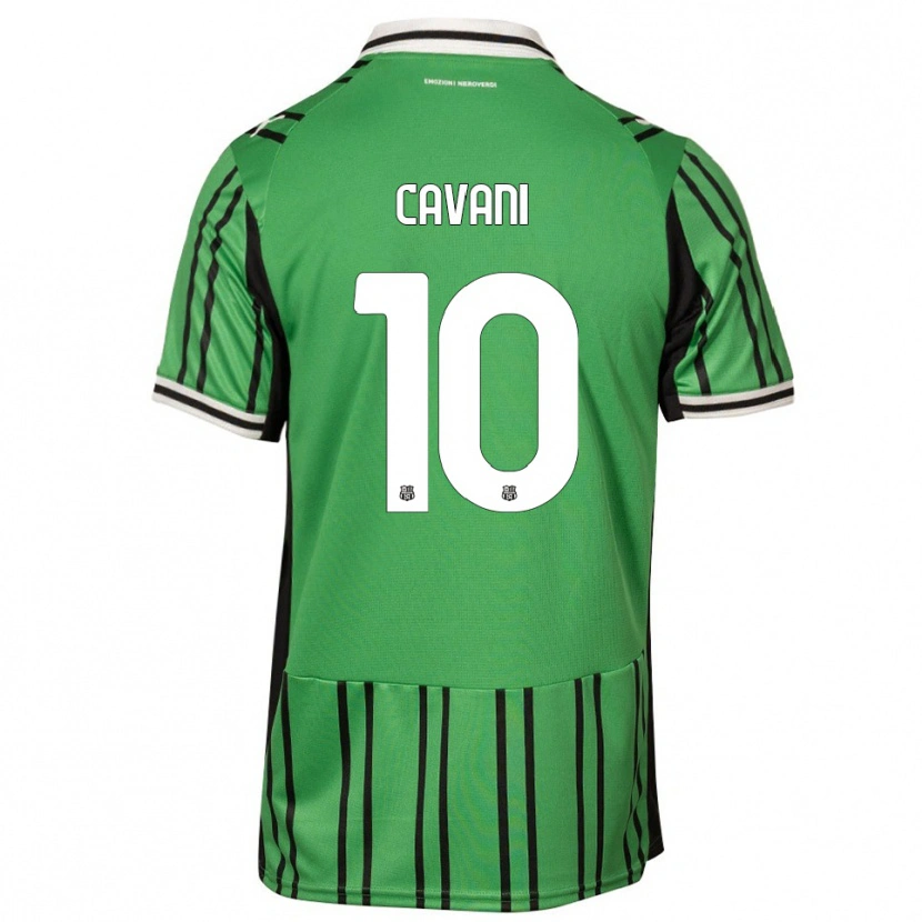 Danxen Criança Camisola Lorenzo Cavani #10 Verde Preto Principal 2025/26 Camisa