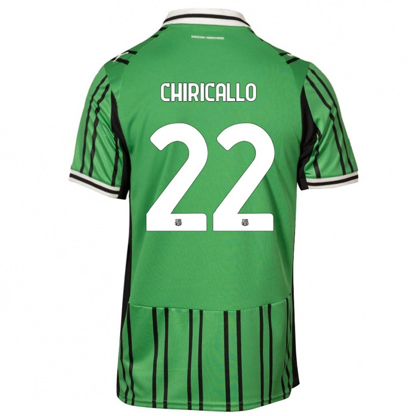 Danxen Criança Camisola Giovanni Chiricallo #22 Verde Preto Principal 2025/26 Camisa