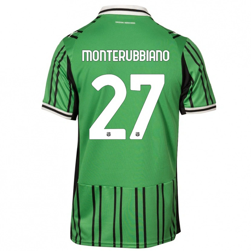 Danxen Criança Camisola Valeria Monterubbiano #27 Verde Preto Principal 2025/26 Camisa
