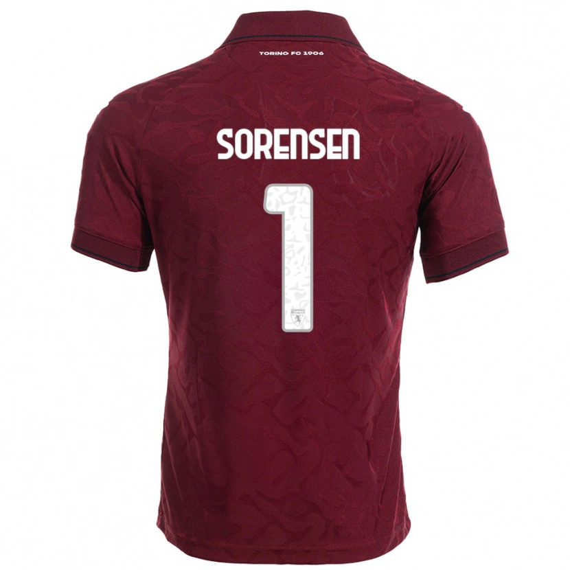 Danxen Criança Camisola Ben Sørensen #1 Borgonha Branco Principal 2025/26 Camisa