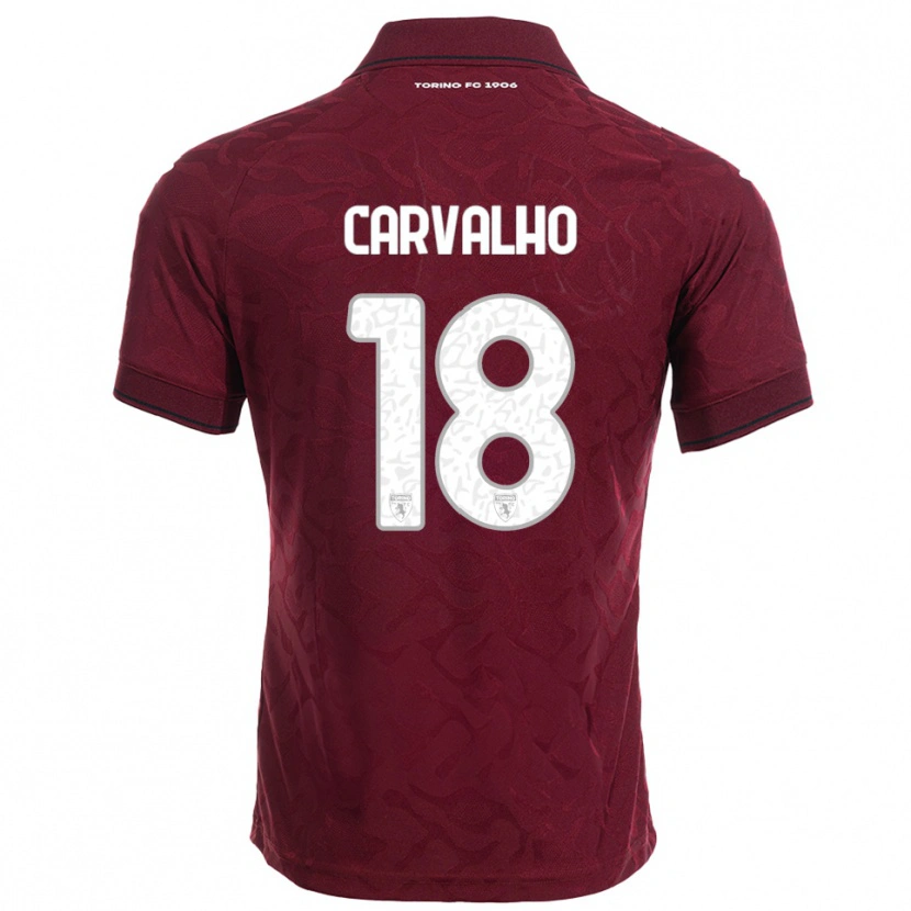 Danxen Criança Camisola Lorenzo Carvalho #18 Borgonha Branco Principal 2025/26 Camisa