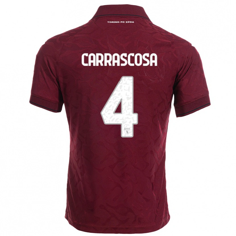 Danxen Criança Camisola Manuel Carrascosa #4 Borgonha Branco Principal 2025/26 Camisa