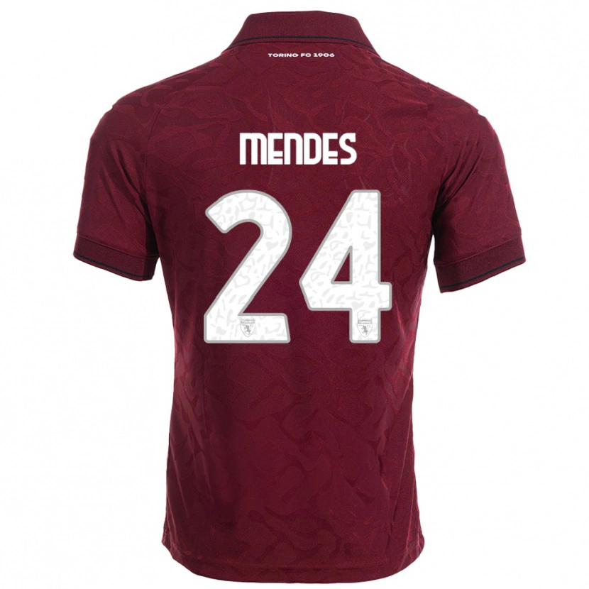 Danxen Criança Camisola Rodrigo Mendes #24 Borgonha Branco Principal 2025/26 Camisa