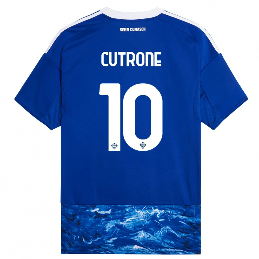Danxen Criança Camisola Patrick Cutrone #10 Azul Branco Principal 2025/26 Camisa