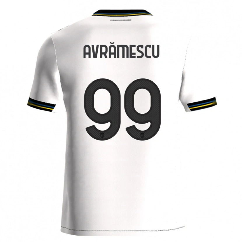 Danxen Criança Camisola Ianis Avrămescu #99 Branco Preto Principal 2025/26 Camisa