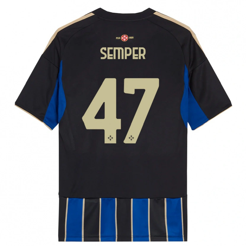 Danxen Criança Camisola Adrian Semper #47 Preto Azul Principal 2025/26 Camisa