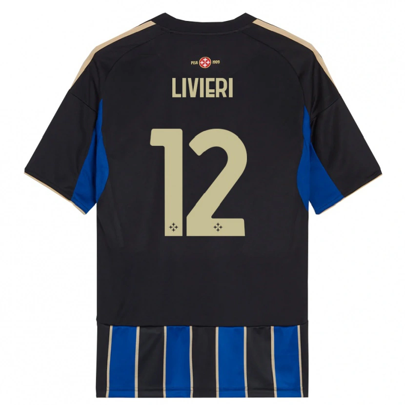 Danxen Criança Camisola Alessandro Livieri #12 Preto Azul Principal 2025/26 Camisa