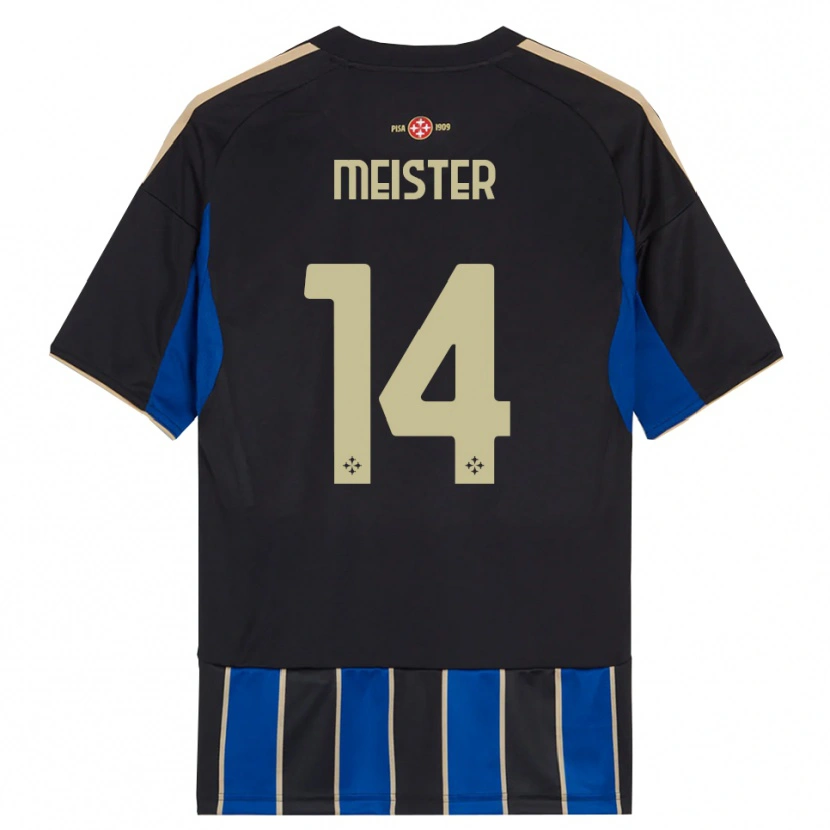 Danxen Criança Camisola Henrik Meister #14 Preto Azul Principal 2025/26 Camisa