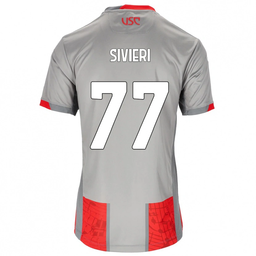 Danxen Criança Camisola Lorenzo Sivieri #77 Vermelho Cinza Principal 2025/26 Camisa