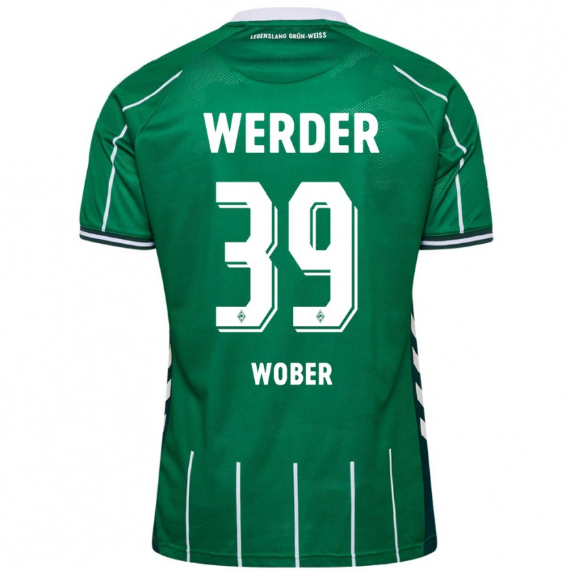 Danxen Criança Camisola Maximilian Wöber #39 Verde Branco Principal 2025/26 Camisa