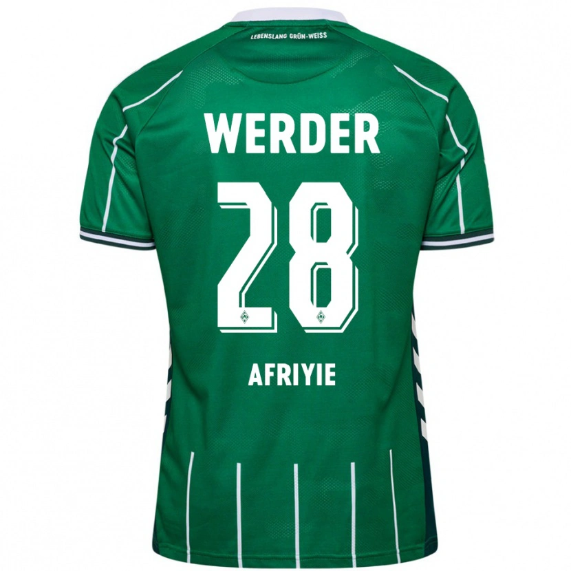 Danxen Criança Camisola Neal Afriyie #28 Verde Branco Principal 2025/26 Camisa