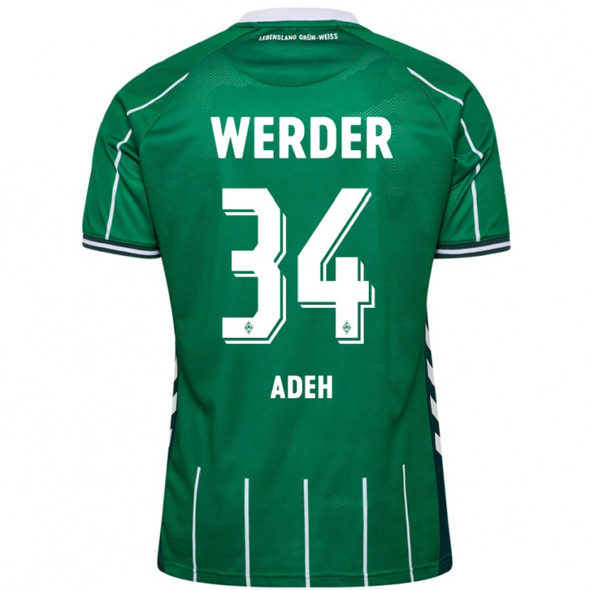Danxen Criança Camisola Wesley Adeh #34 Verde Branco Principal 2025/26 Camisa