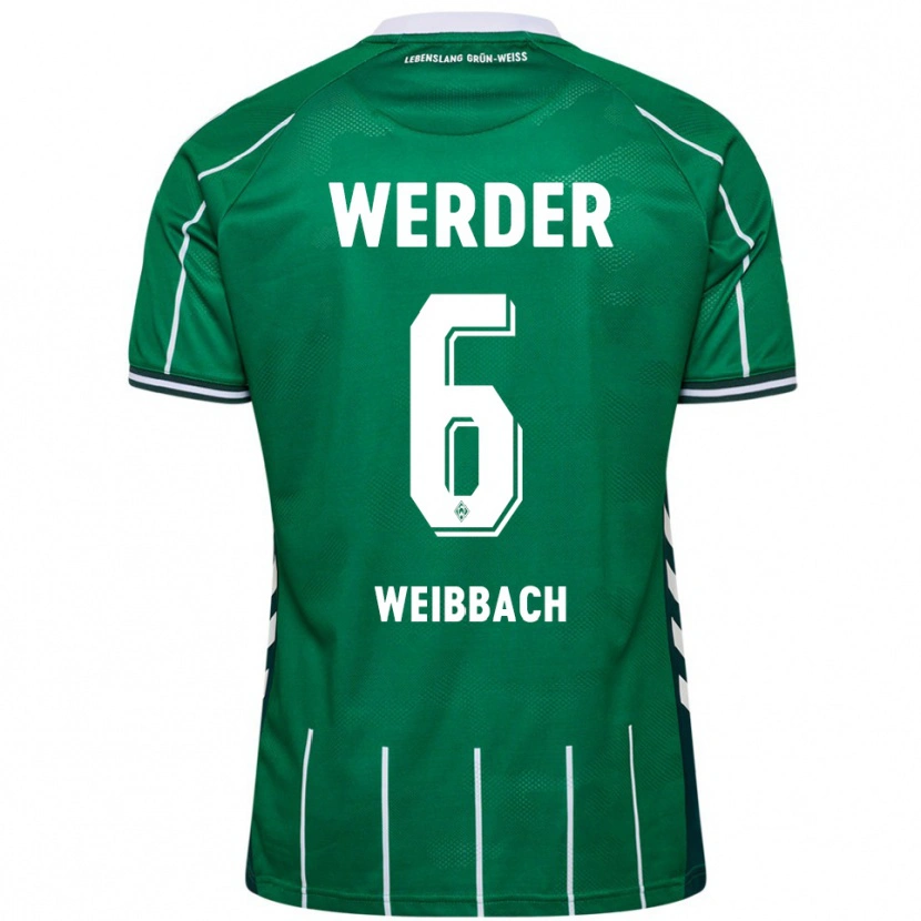 Danxen Criança Camisola Noah Weißbach #6 Verde Branco Principal 2025/26 Camisa