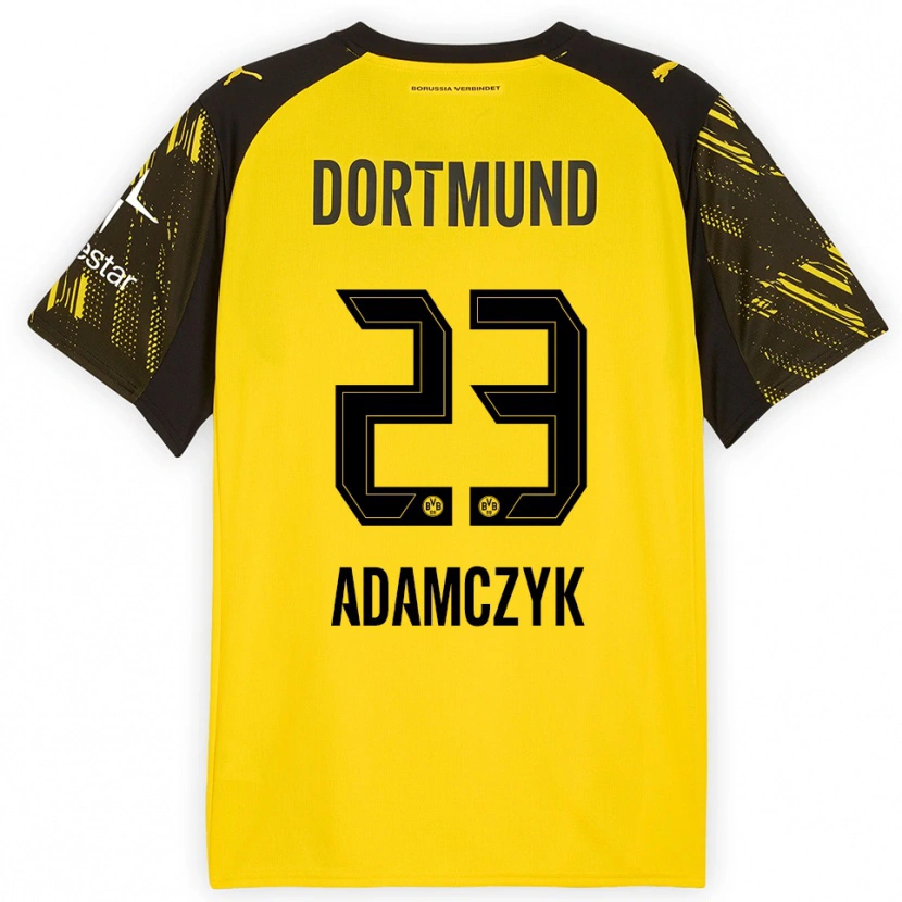 Danxen Criança Camisola Nico Adamczyk #23 Amarelo Preto Principal 2025/26 Camisa