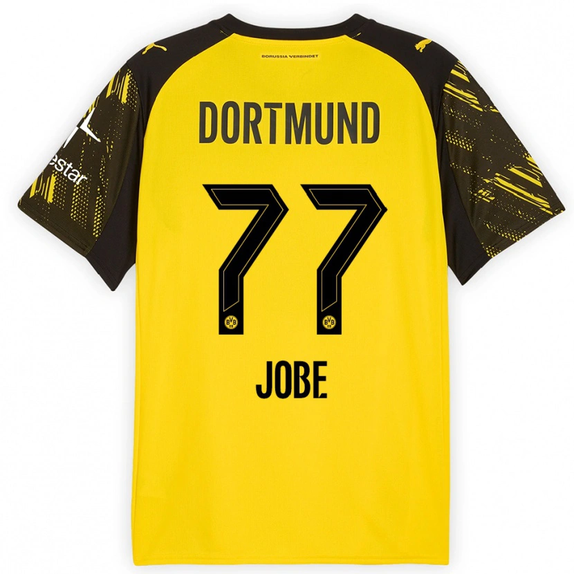 Danxen Criança Camisola Jobe Bellingham #77 Amarelo Preto Principal 2025/26 Camisa