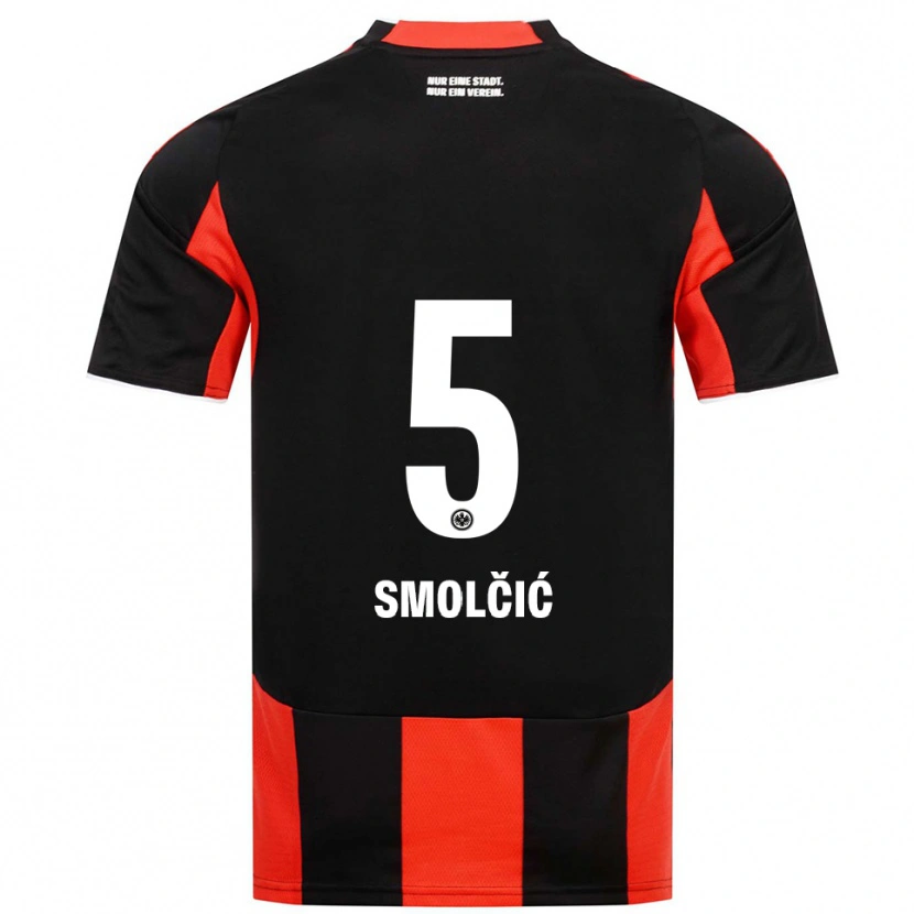 Danxen Criança Camisola Hrvoje Smolcic #5 Preto Vermelho Principal 2025/26 Camisa