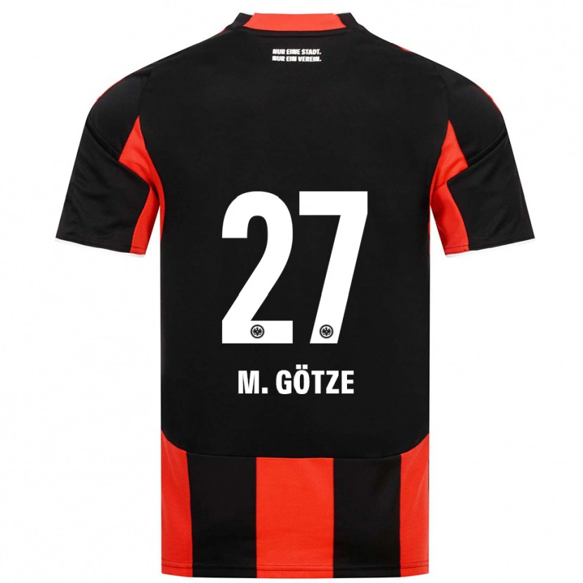 Danxen Criança Camisola Mario Götze #27 Preto Vermelho Principal 2025/26 Camisa