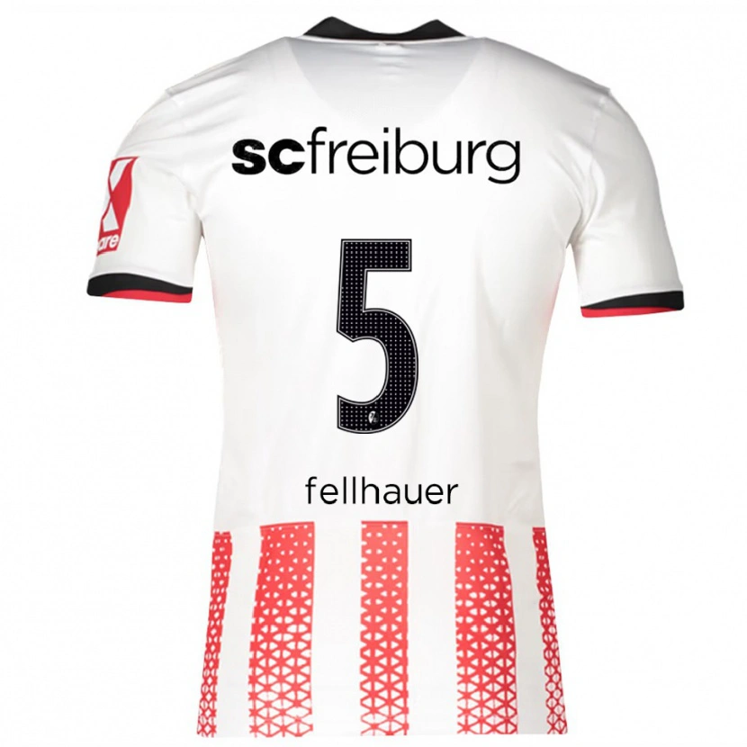 Danxen Criança Camisola Kim Fellhauer #5 Branco Vermelho Principal 2025/26 Camisa