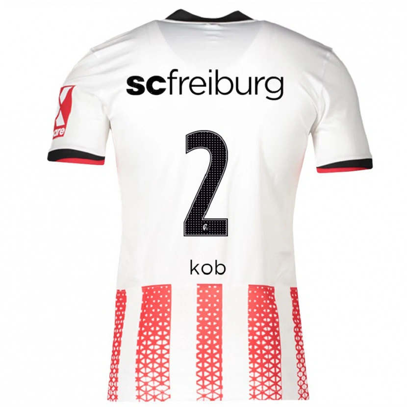 Danxen Criança Camisola Leon Koß #2 Branco Vermelho Principal 2025/26 Camisa