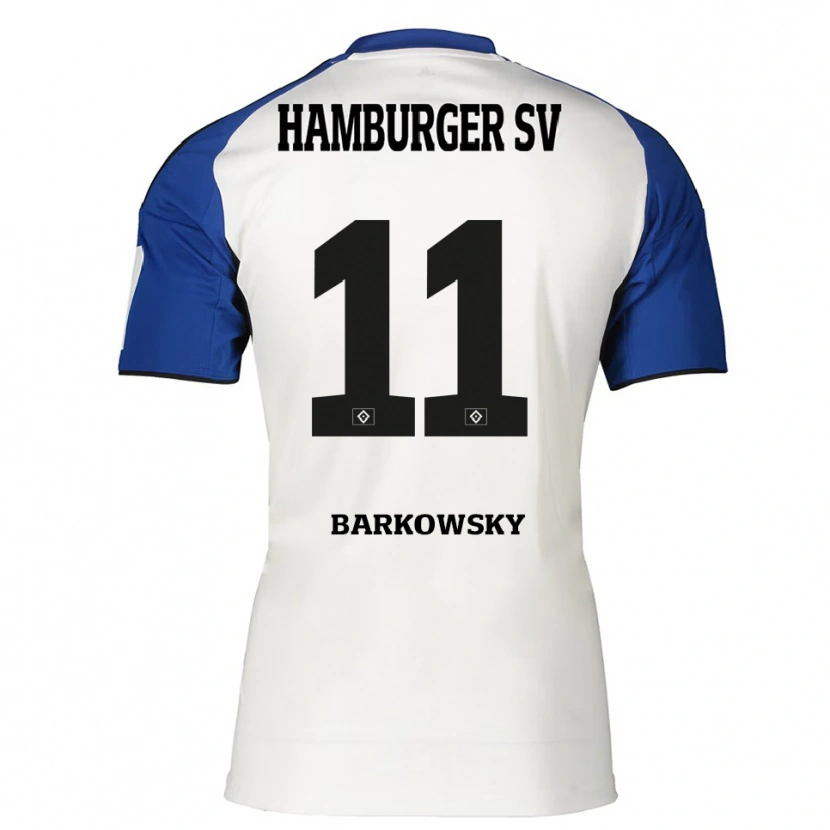 Danxen Criança Camisola Finn Barkowsky #11 Branco Azul Principal 2025/26 Camisa