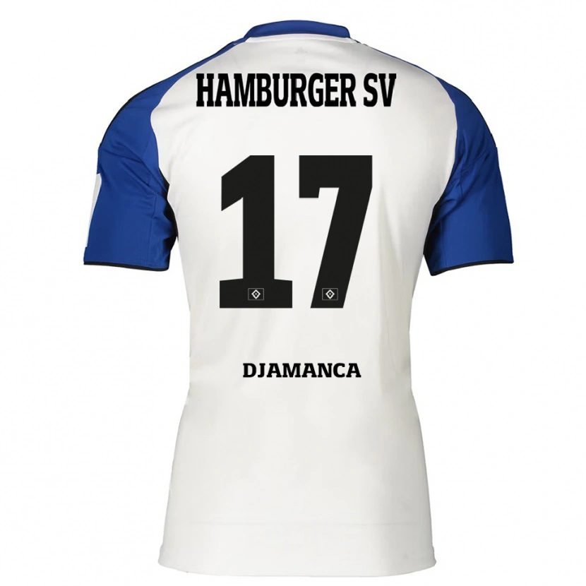 Danxen Criança Camisola Ismaila Djamanca #17 Branco Azul Principal 2025/26 Camisa