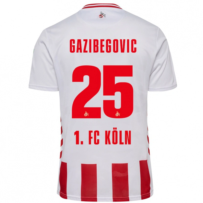 Danxen Criança Camisola Jusuf Gazibegovic #25 Branco Vermelho Principal 2025/26 Camisa