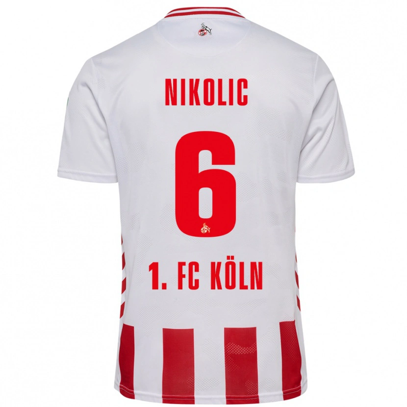Danxen Criança Camisola Milan Nikolic #6 Branco Vermelho Principal 2025/26 Camisa