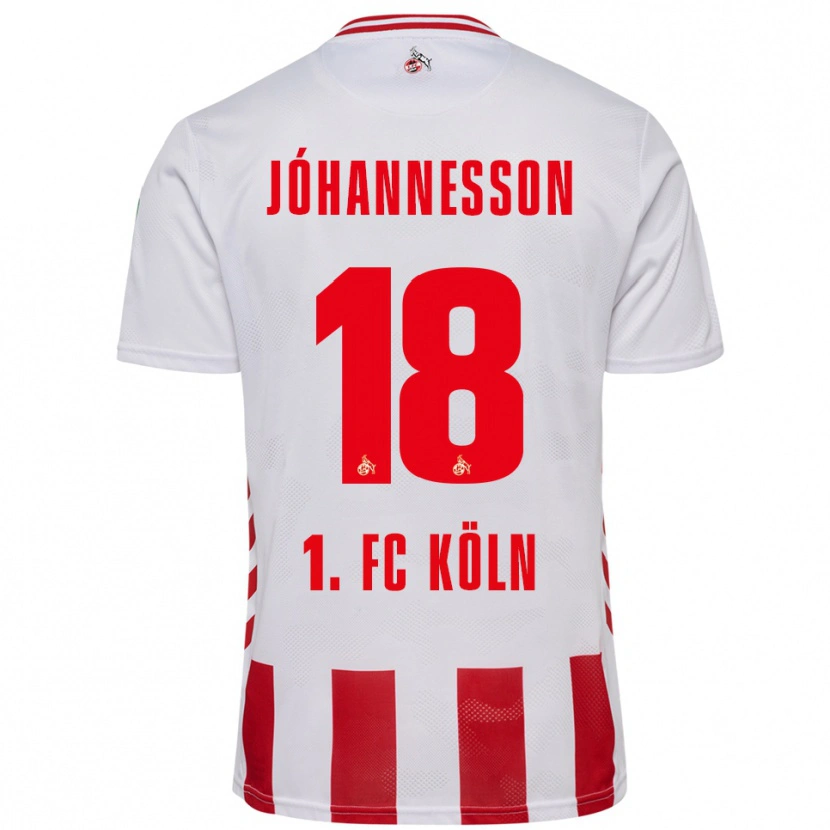 Danxen Criança Camisola Ísak Jóhannesson #18 Branco Vermelho Principal 2025/26 Camisa