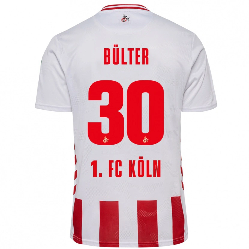 Danxen Criança Camisola Marius Bülter #30 Branco Vermelho Principal 2025/26 Camisa
