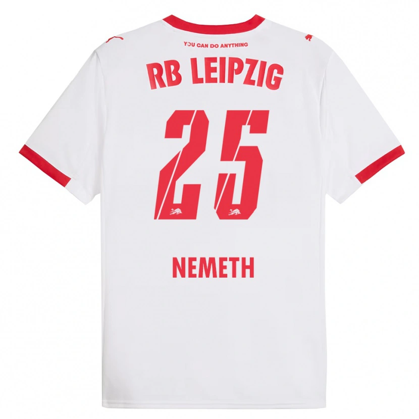 Danxen Criança Camisola Diána Németh #25 Branco Vermelho Principal 2025/26 Camisa