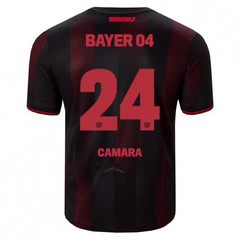 Danxen Criança Camisola Nourdine Camara #24 Preto Vermelho Principal 2025/26 Camisa