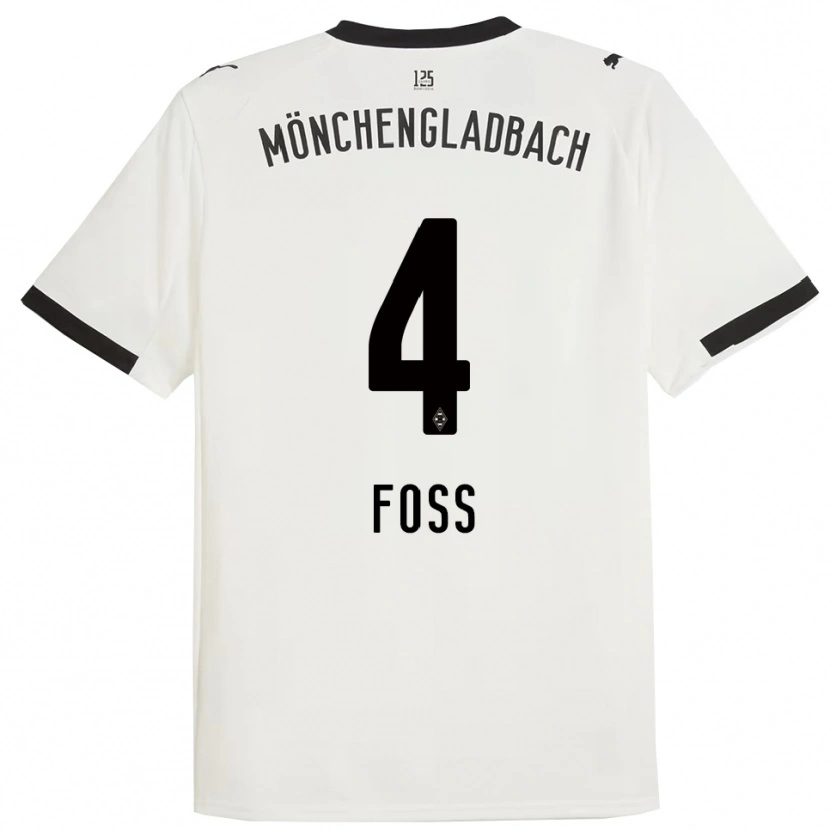 Danxen Criança Camisola Jonathan Foss #4 Branco Preto Principal 2025/26 Camisa