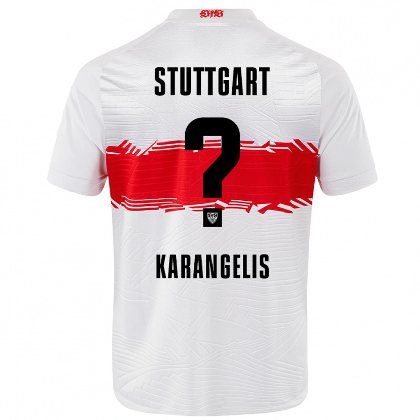 Danxen Criança Camisola Konstantinos Karangelis #0 Branco Vermelho Principal 2025/26 Camisa