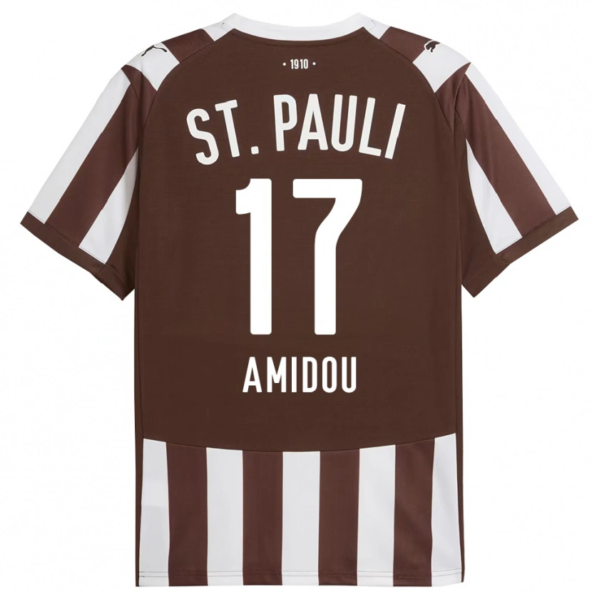 Danxen Criança Camisola Amir Amidou #17 Café Branco Principal 2025/26 Camisa