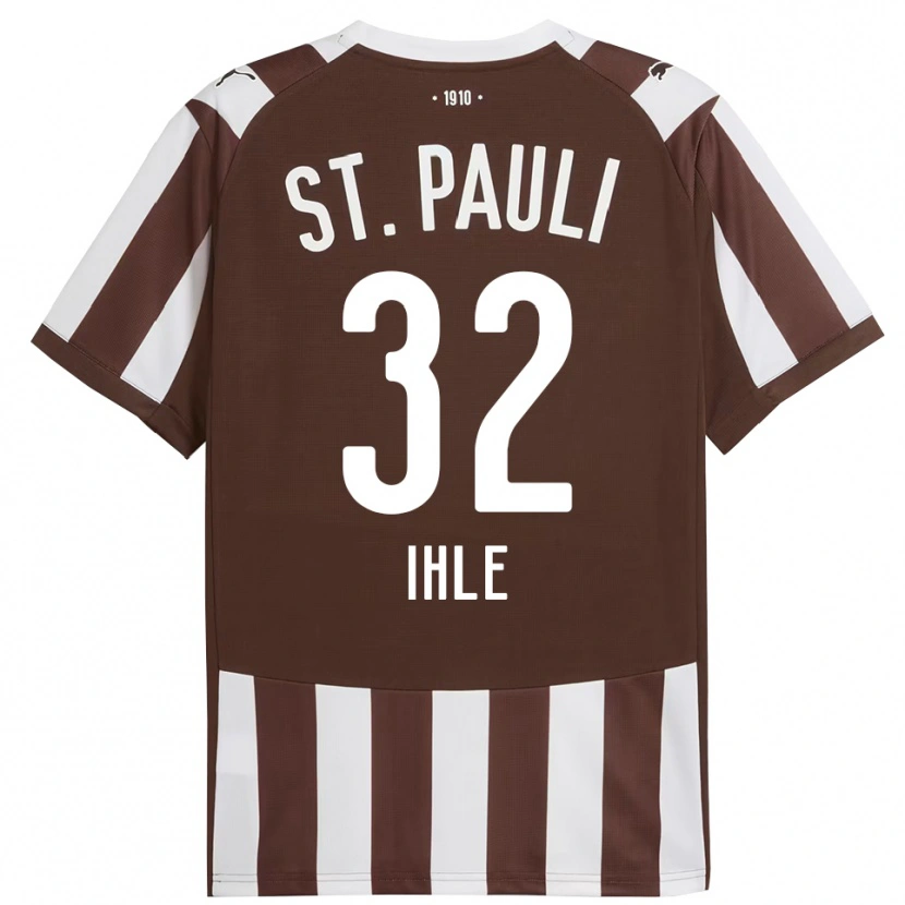 Danxen Criança Camisola Friederike Ihle #32 Café Branco Principal 2025/26 Camisa