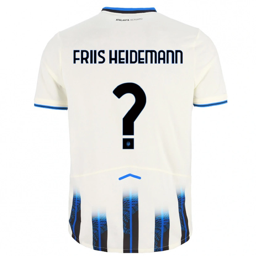 Danxen Criança Camisola Lukas Friis Heidemann #0 Branco Azul Alternativa 2025/26 Camisa