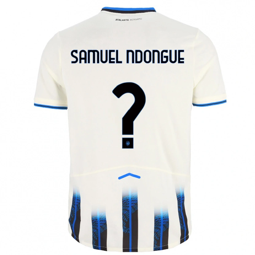 Danxen Criança Camisola Frederick Samuel Ndongue #0 Branco Azul Alternativa 2025/26 Camisa