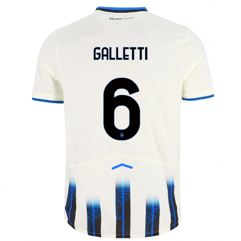 Danxen Criança Camisola Elia Galletti #6 Branco Azul Alternativa 2025/26 Camisa