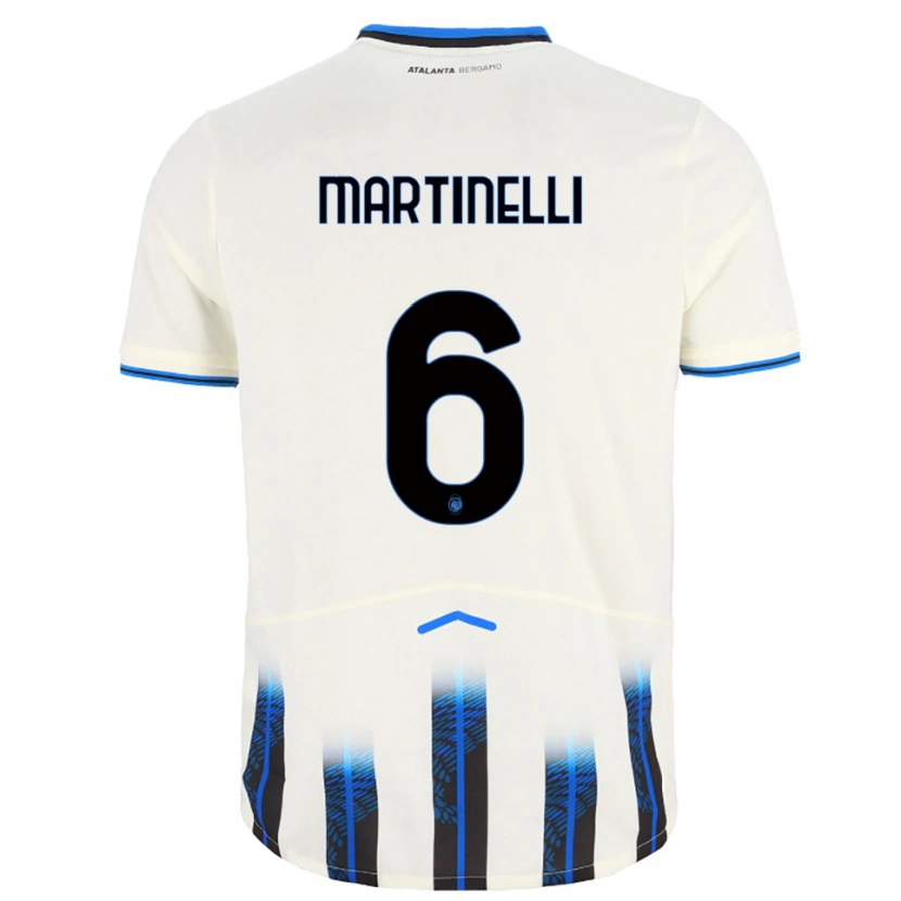 Danxen Criança Camisola Gabriel Martinelli #6 Branco Azul Alternativa 2025/26 Camisa