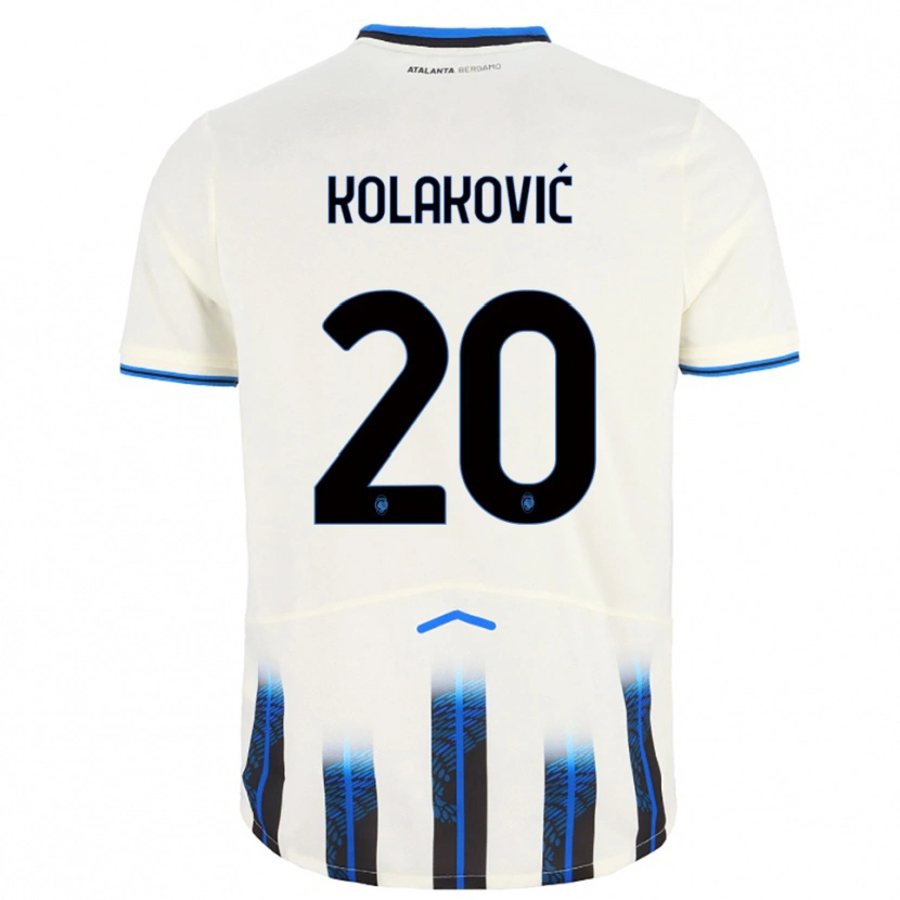 Danxen Criança Camisola Vinko Kolaković #20 Branco Azul Alternativa 2025/26 Camisa